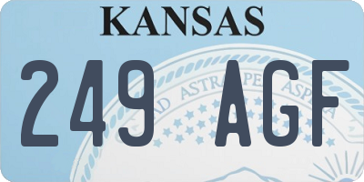 KS license plate 249AGF