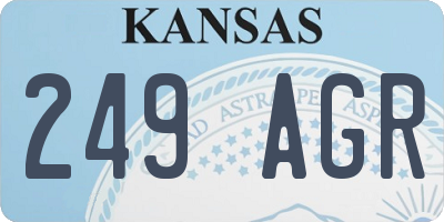 KS license plate 249AGR