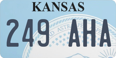 KS license plate 249AHA