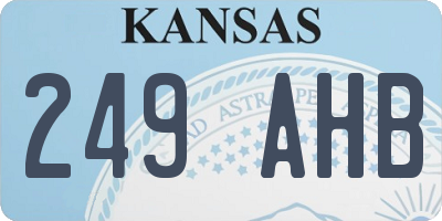 KS license plate 249AHB