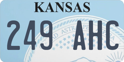 KS license plate 249AHC