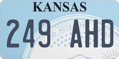 KS license plate 249AHD