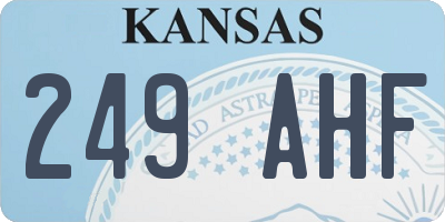 KS license plate 249AHF