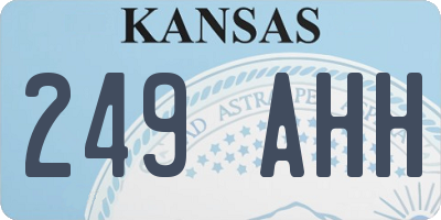 KS license plate 249AHH