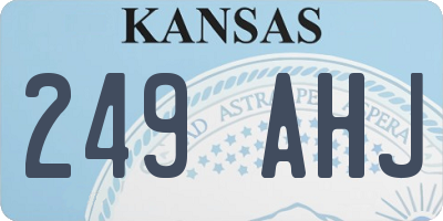 KS license plate 249AHJ