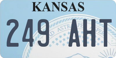 KS license plate 249AHT