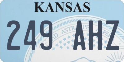 KS license plate 249AHZ