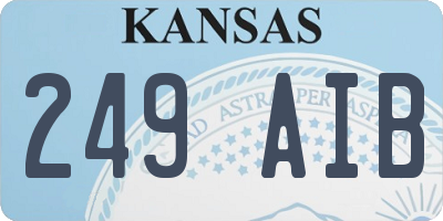 KS license plate 249AIB