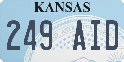 KS license plate 249AID