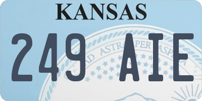 KS license plate 249AIE