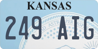 KS license plate 249AIG