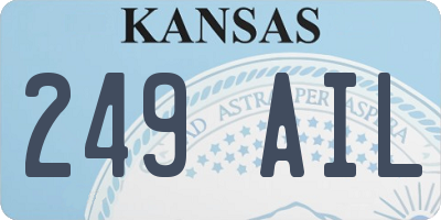 KS license plate 249AIL