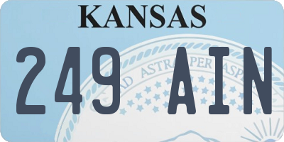 KS license plate 249AIN