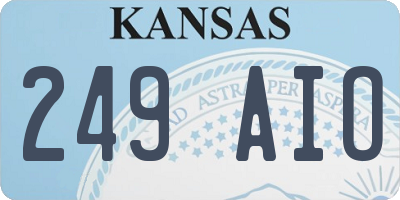 KS license plate 249AIO