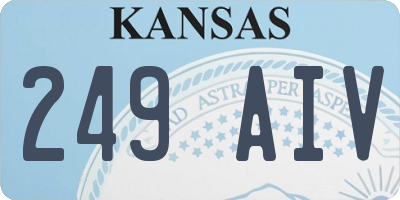 KS license plate 249AIV