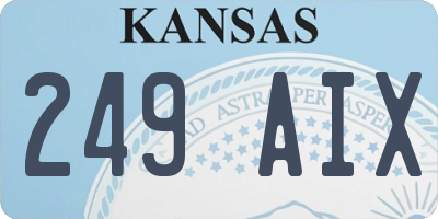 KS license plate 249AIX