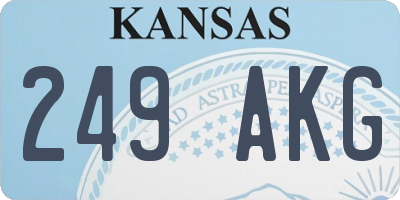 KS license plate 249AKG
