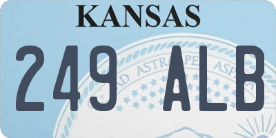 KS license plate 249ALB