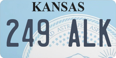 KS license plate 249ALK