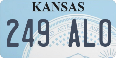 KS license plate 249ALO
