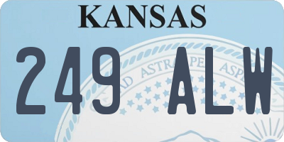 KS license plate 249ALW