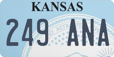 KS license plate 249ANA
