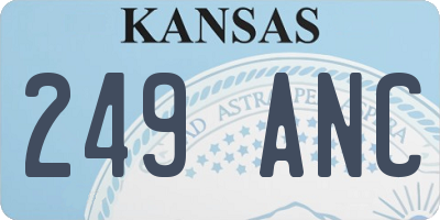 KS license plate 249ANC