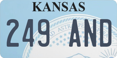 KS license plate 249AND