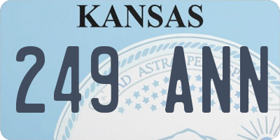 KS license plate 249ANN