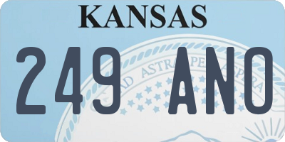 KS license plate 249ANO