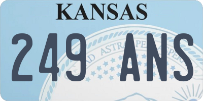 KS license plate 249ANS
