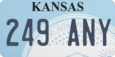 KS license plate 249ANY