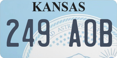 KS license plate 249AOB