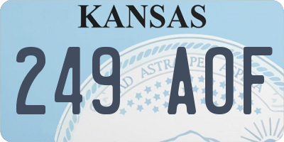 KS license plate 249AOF