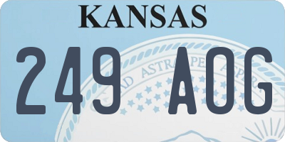 KS license plate 249AOG