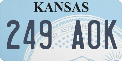 KS license plate 249AOK