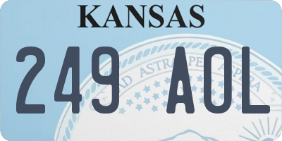 KS license plate 249AOL