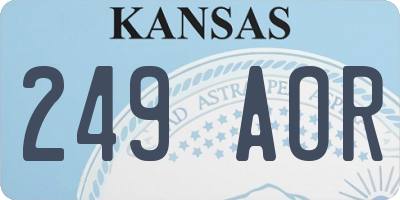 KS license plate 249AOR