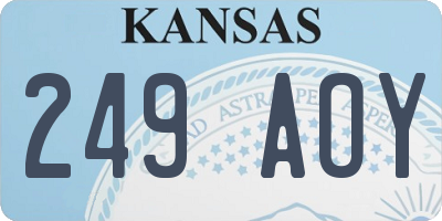 KS license plate 249AOY