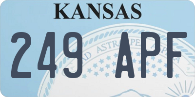 KS license plate 249APF