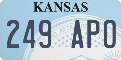 KS license plate 249APO