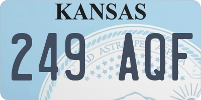 KS license plate 249AQF