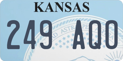 KS license plate 249AQO