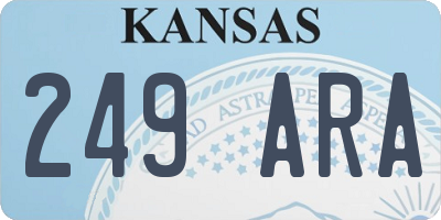 KS license plate 249ARA