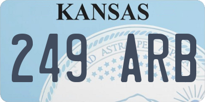 KS license plate 249ARB