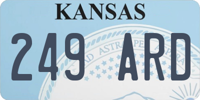 KS license plate 249ARD