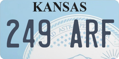 KS license plate 249ARF