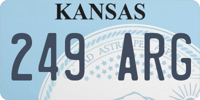 KS license plate 249ARG