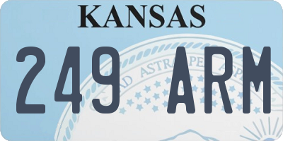 KS license plate 249ARM