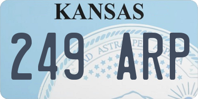 KS license plate 249ARP
